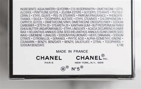 chanel no 5 l'eau ingredients